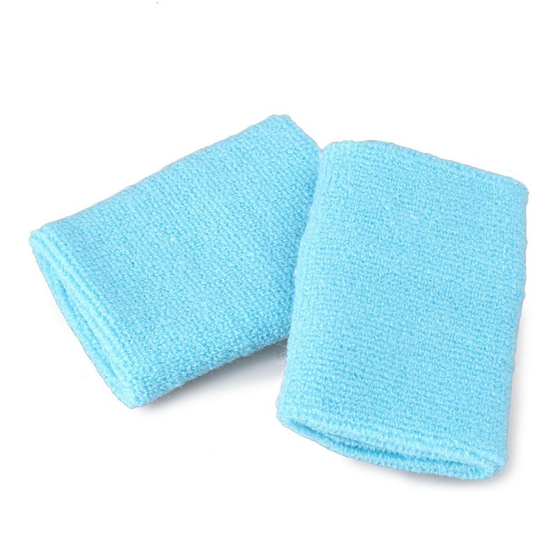 Mallofusa 10 Pack Colorful Sports Basketball Football Absorbent Wristband Party Outdoor Activity (Light Blue) - Image 5